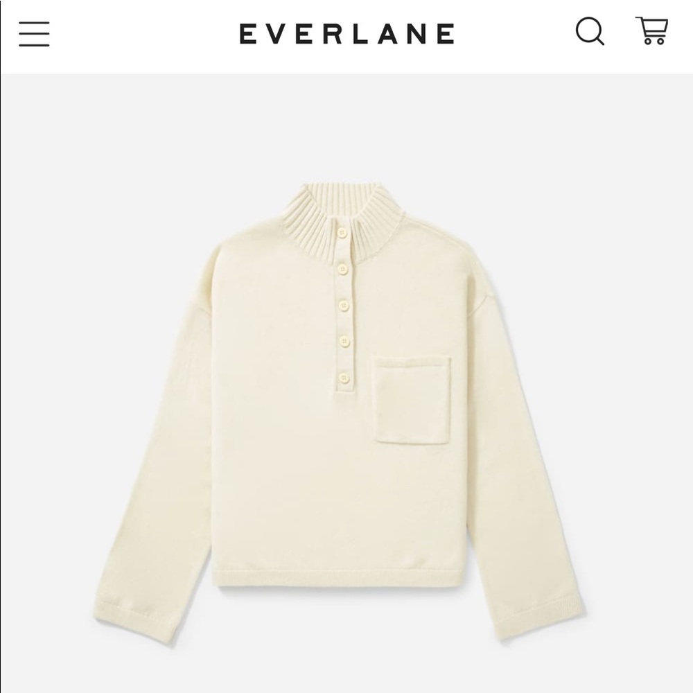 Everlane ReCashmere Button Mockneck